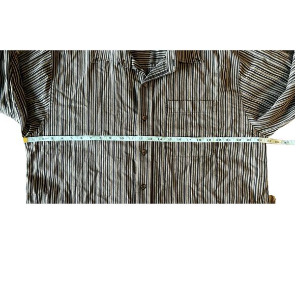 Cutter & Buck Black/Tan Striped Button-Down Mens Size XL - Picture 5 of 7